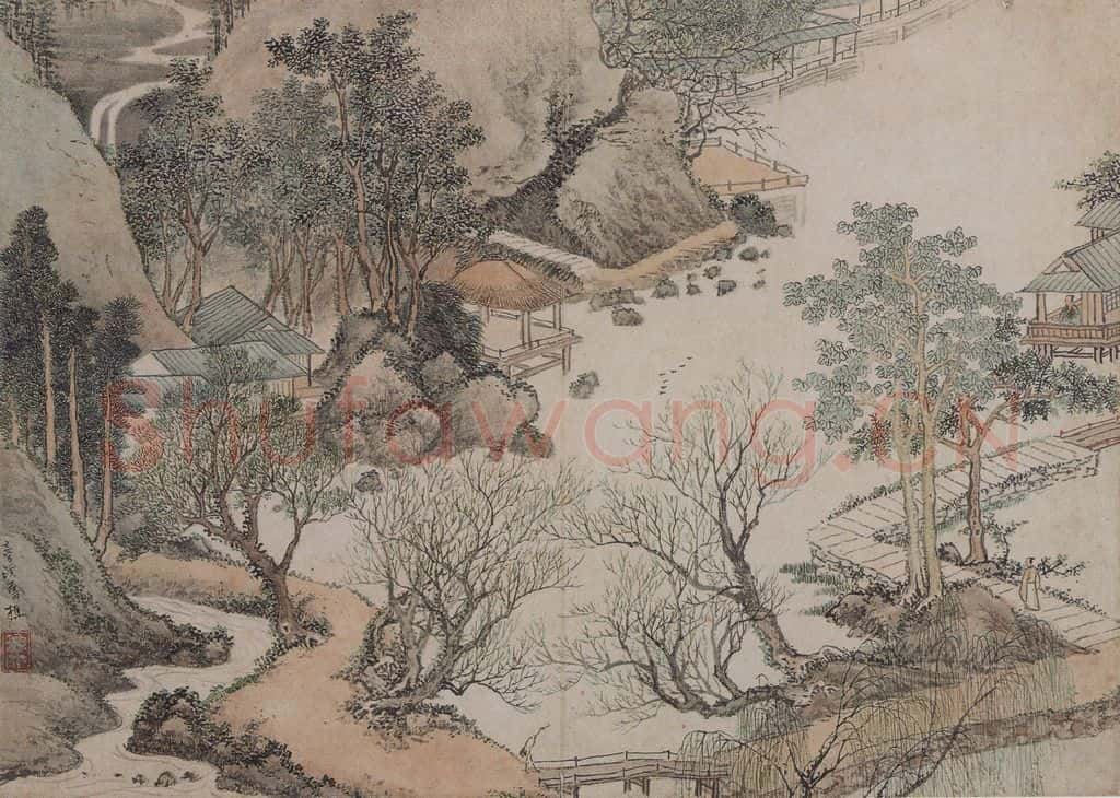 清 蔡嘉《蔡嘉山水图册》书画作品