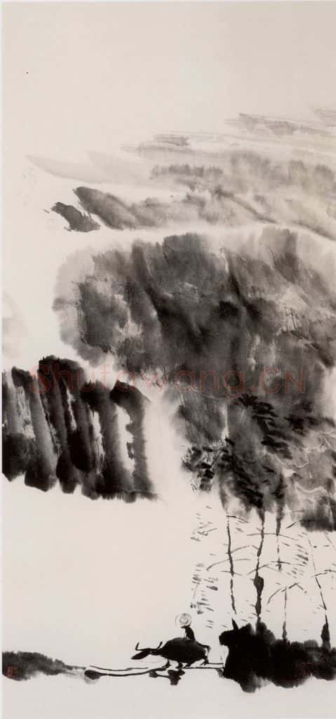 1984年 方增先《晨牧》书画作品