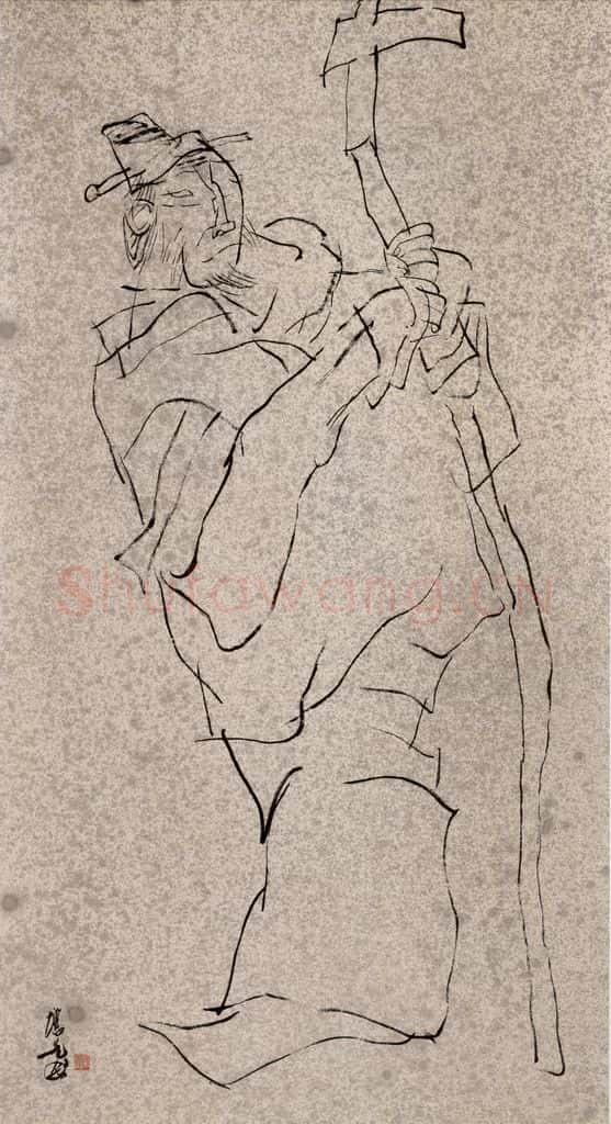 1991年 方增先《东方朔》书画作品