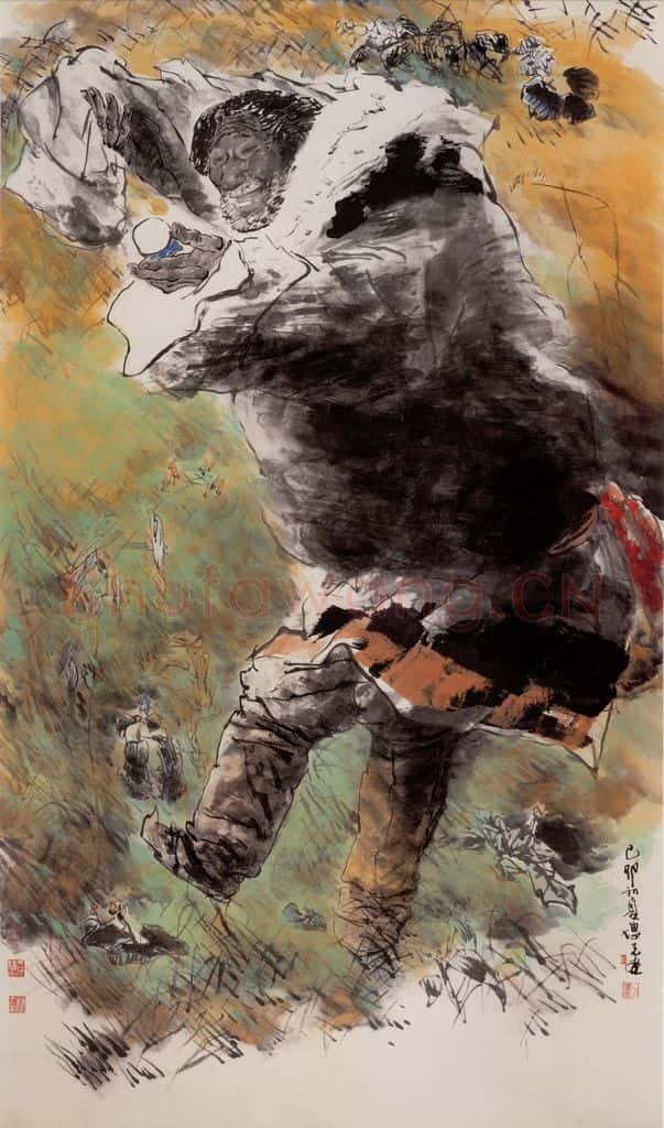 1999年 方增先《祝酒舞》书画作品