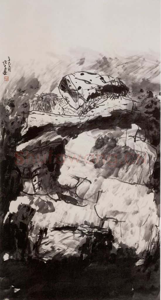 2001年 方增先《母子对话》书画作品