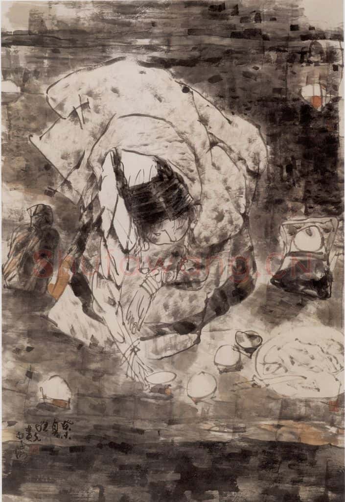 2002年 方增先《客至》书画作品