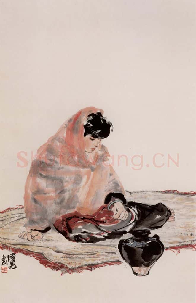 1961年 方增先《课堂写生》书画作品