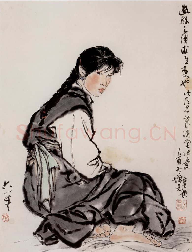 1961年 方增先《课堂写生》书画作品