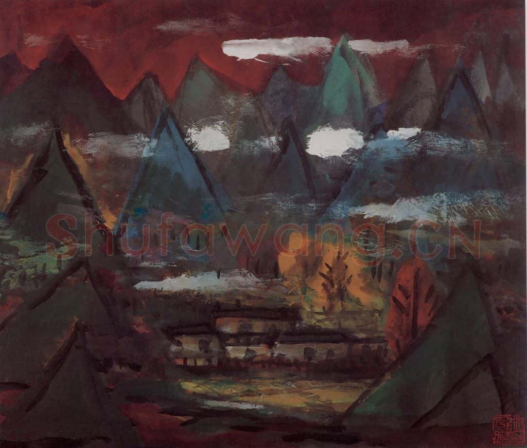 70年代 林风眠《风景》书画作品