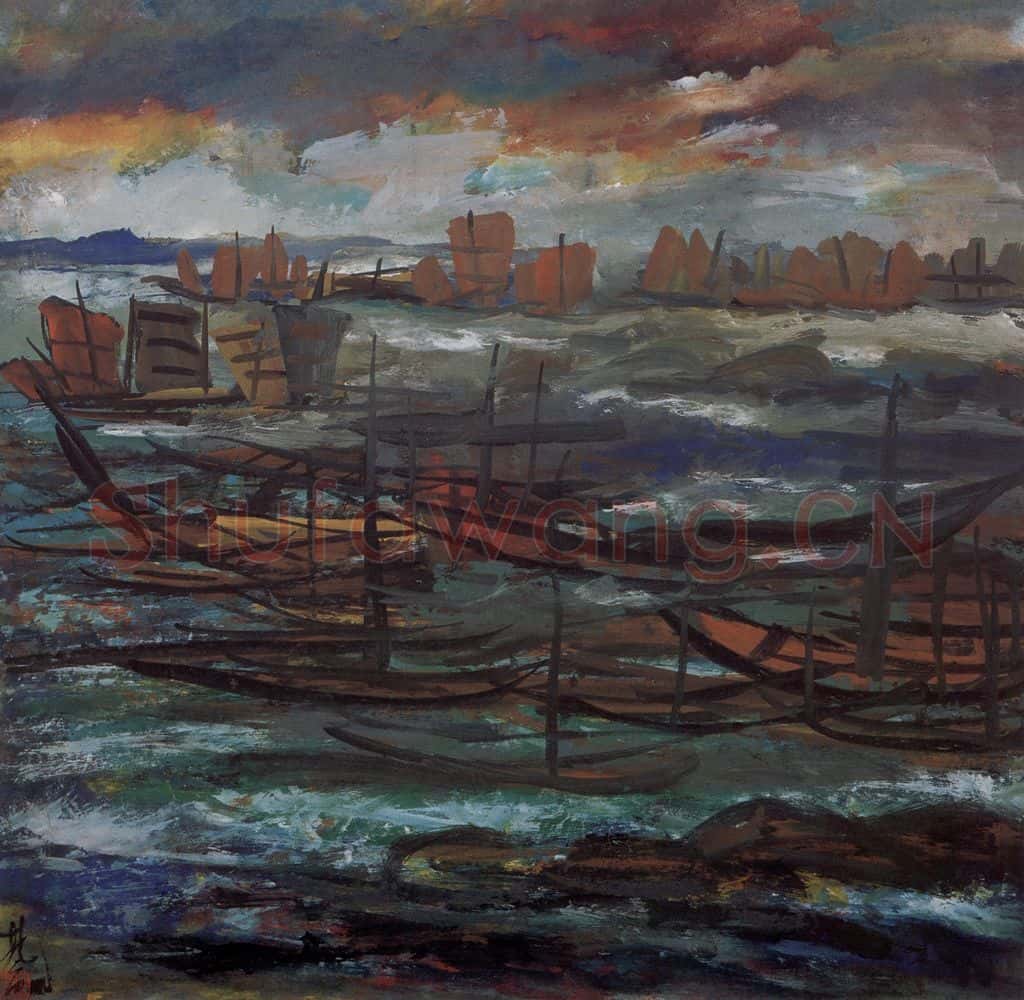 1978年 林风眠《海》书画作品
