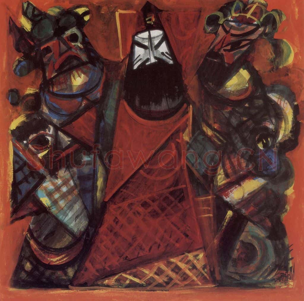 80年代 林风眠《捉放曹》书画作品
