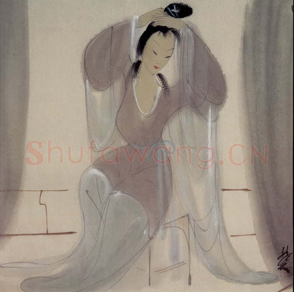 60年代 林风眠《晨妆》书画作品