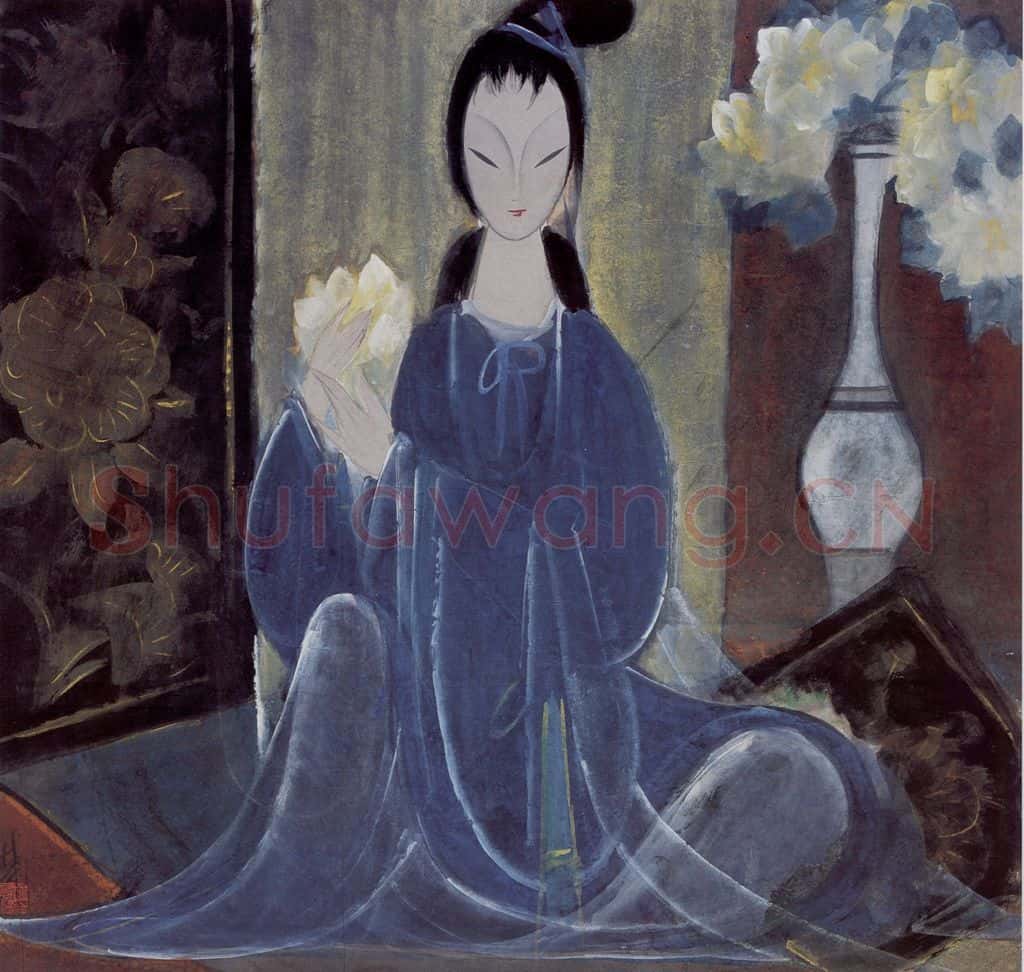 60年代 林风眠《仕女》书画作品