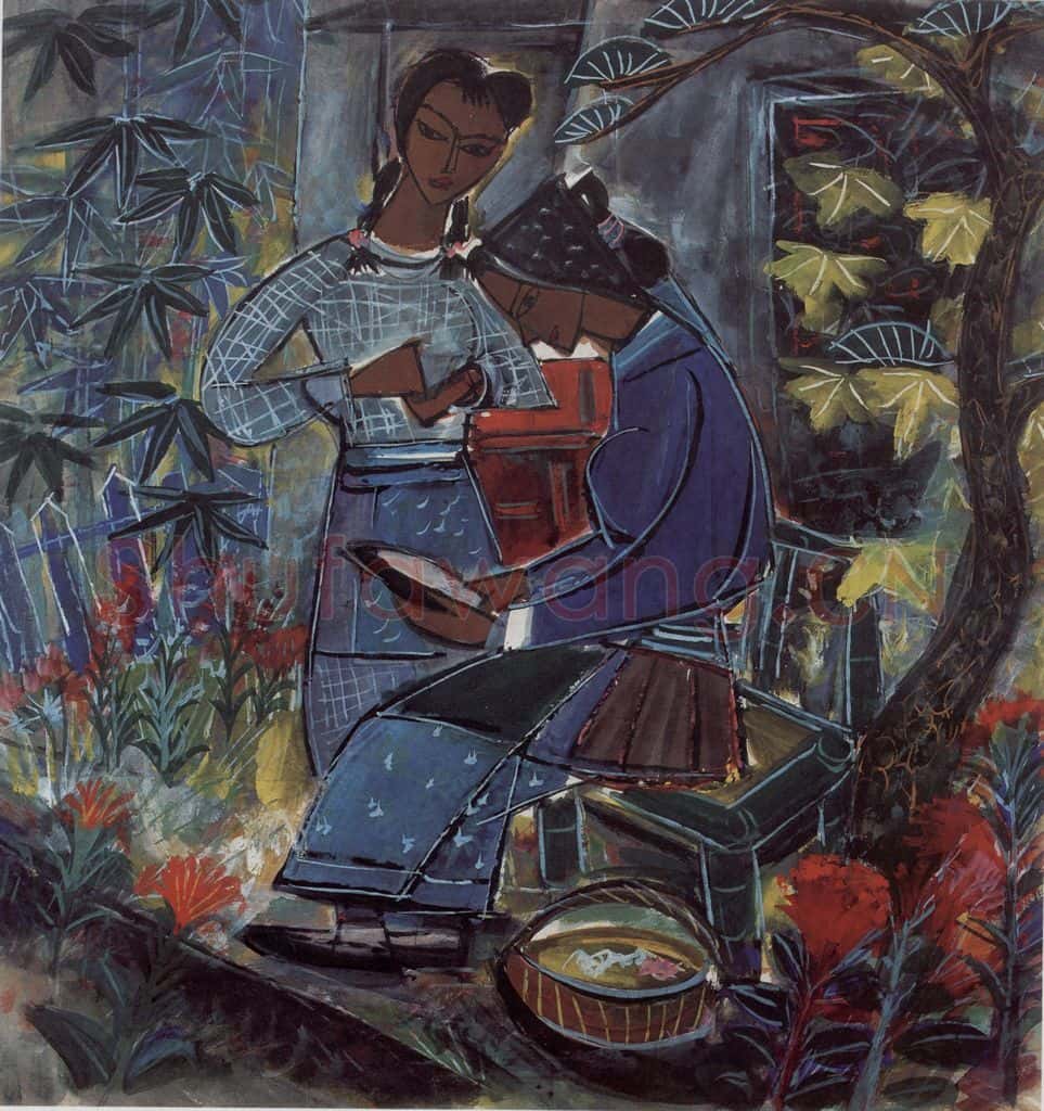 60年代 林风眠《绣鞋》书画作品
