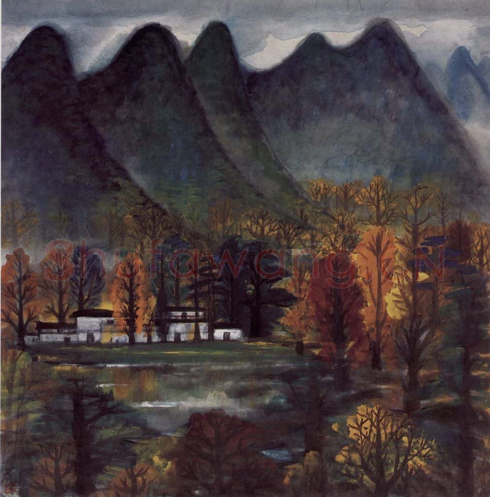 60年代 林风眠《山岭》书画作品