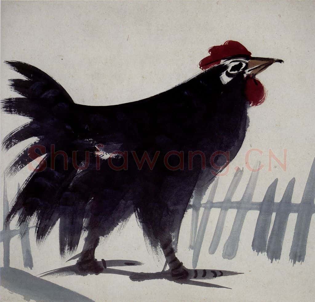 50年代 林风眠《雄鸡》书画作品