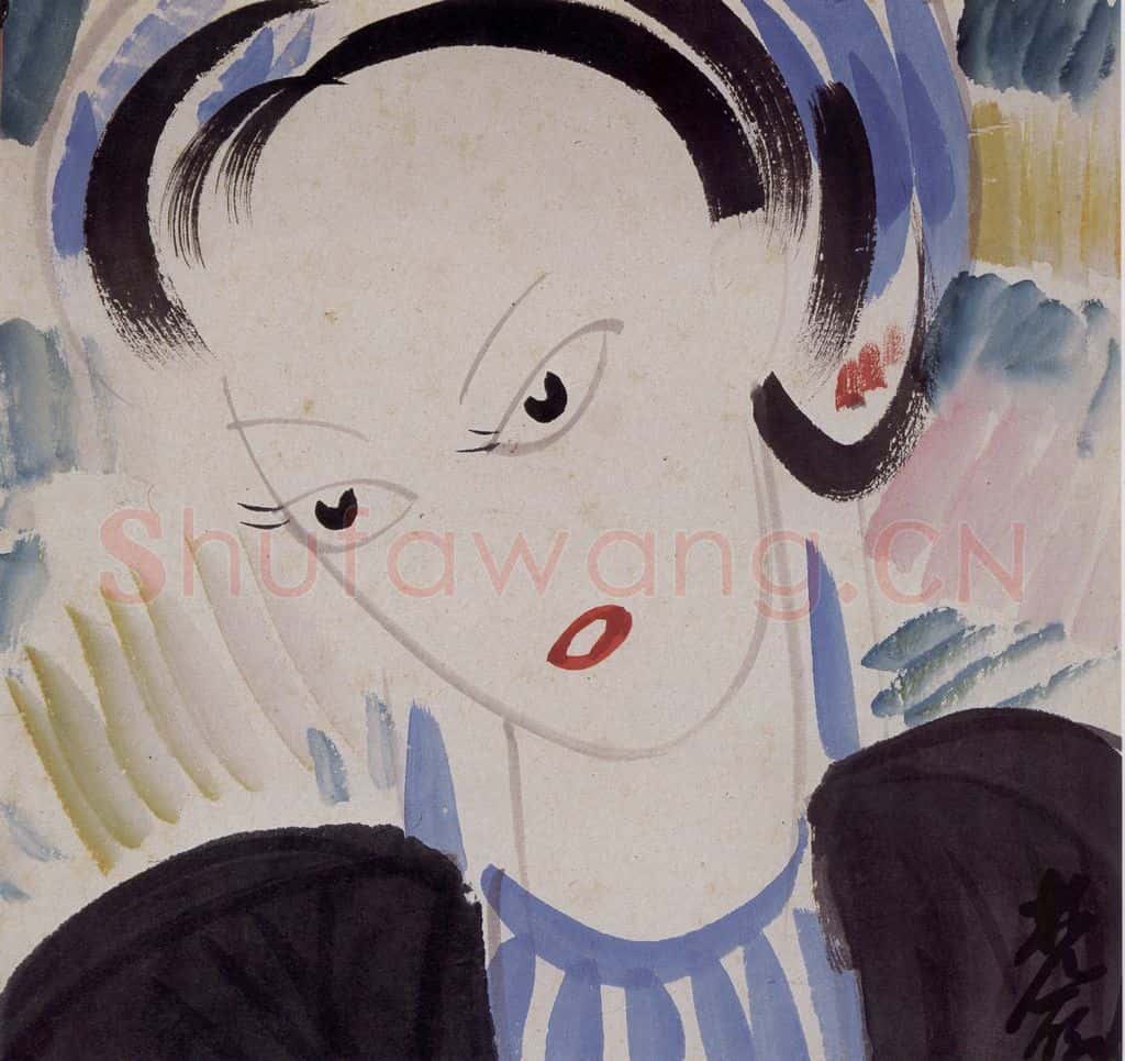 约40年代 林风眠《头像》书画作品