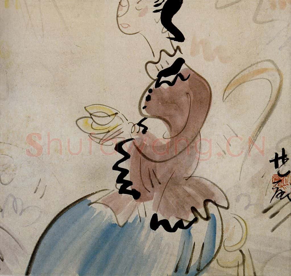 约40年代 林风眠《品茗》书画作品