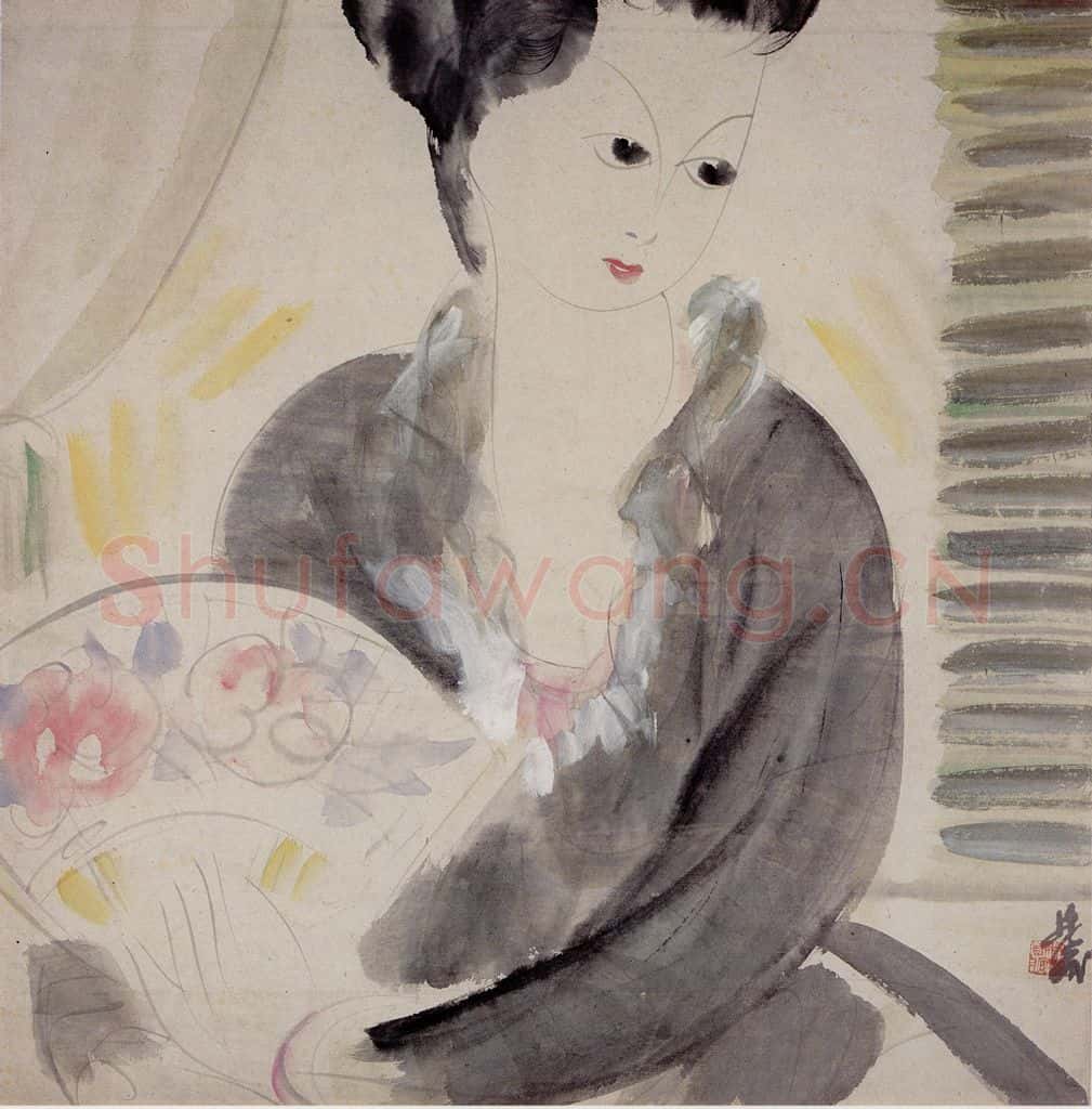 40年代 林风眠《少女》书画作品