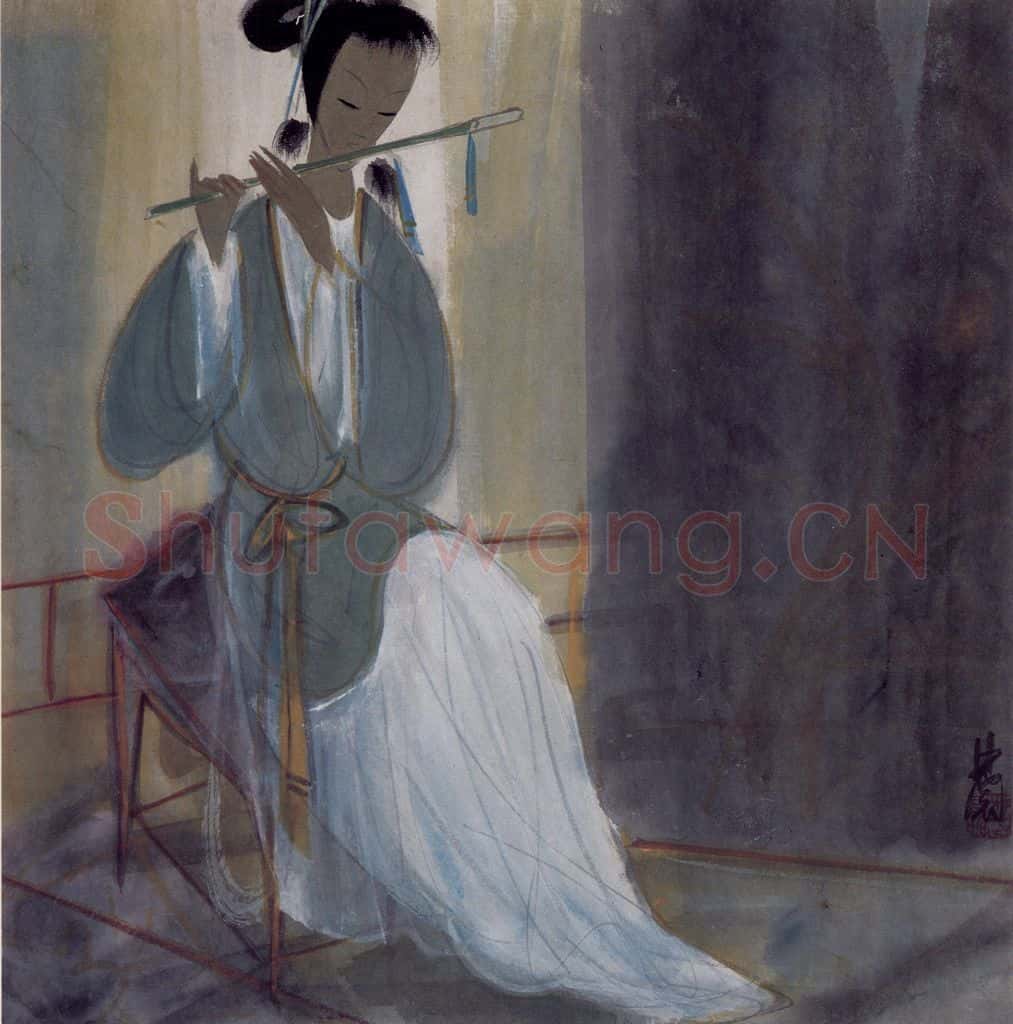 40年代 林风眠《笛》书画作品