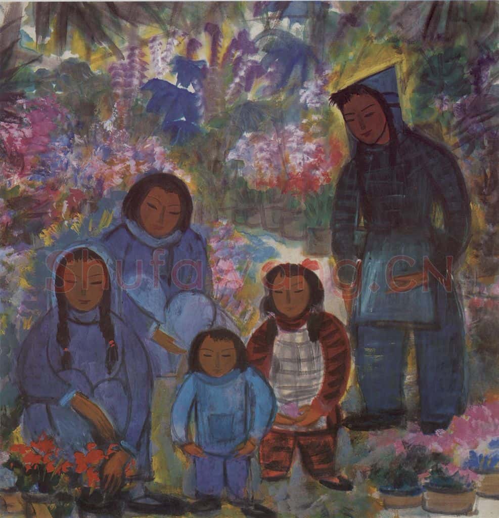 50年代 林风眠《农妇(选种)》书画作品