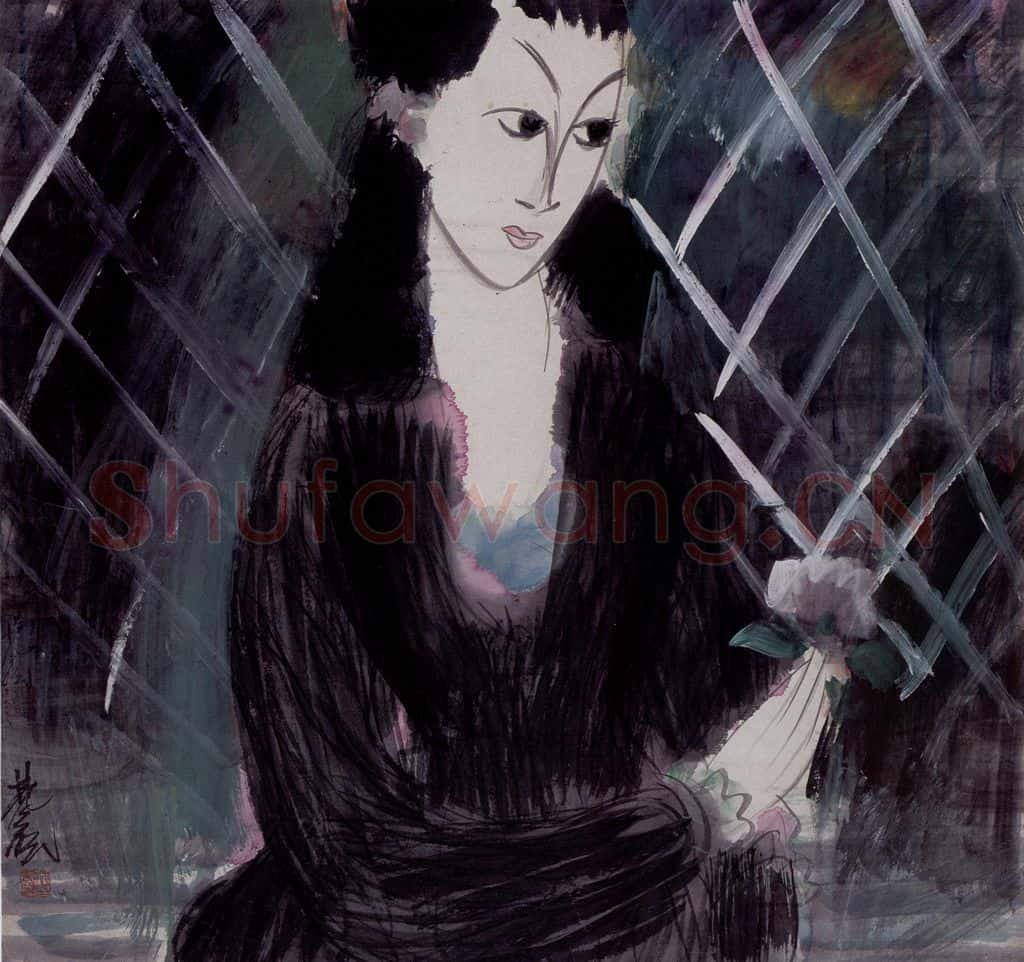 40年代 林风眠《花朵》书画作品
