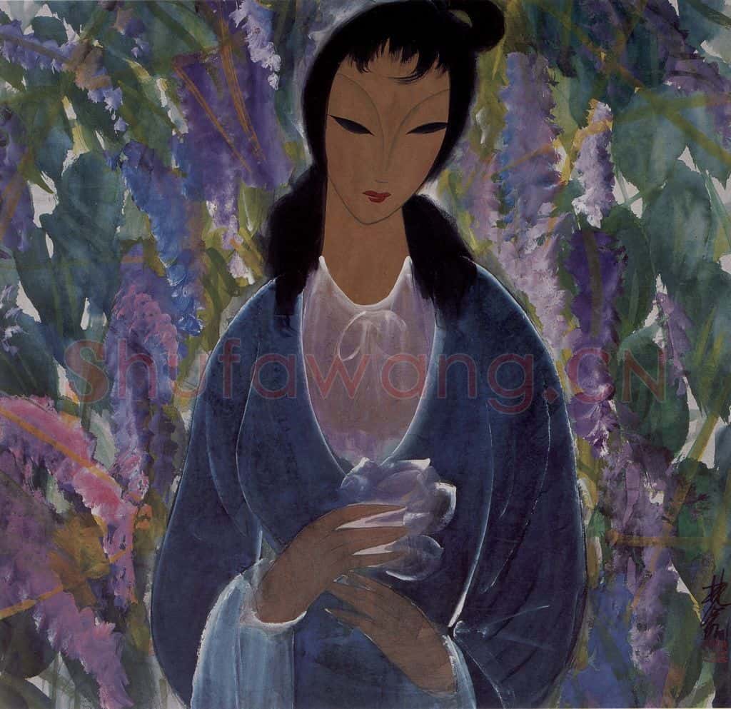 60年代 林风眠《花丛》书画作品