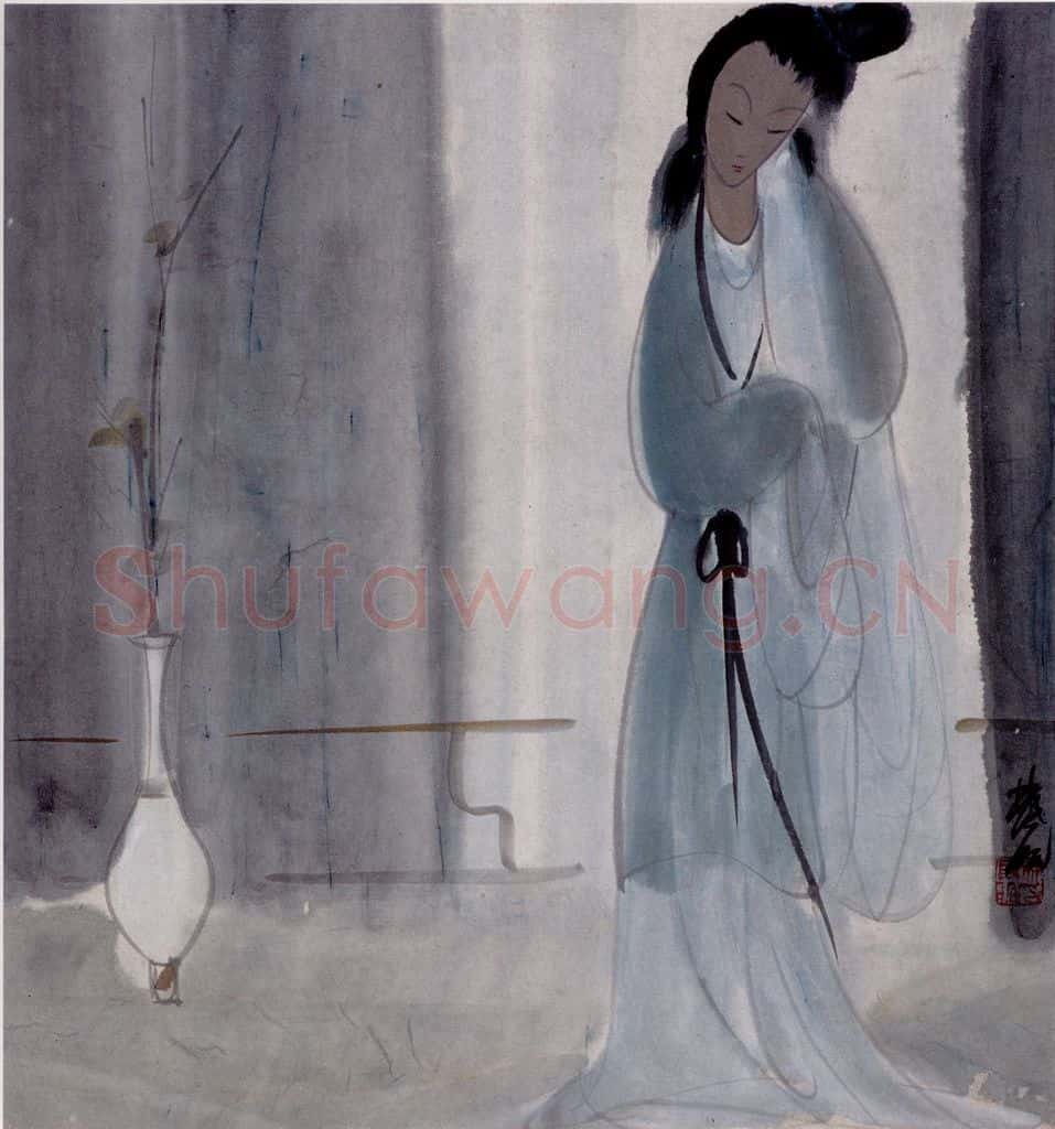 40年代 林风眠《静思》书画作品