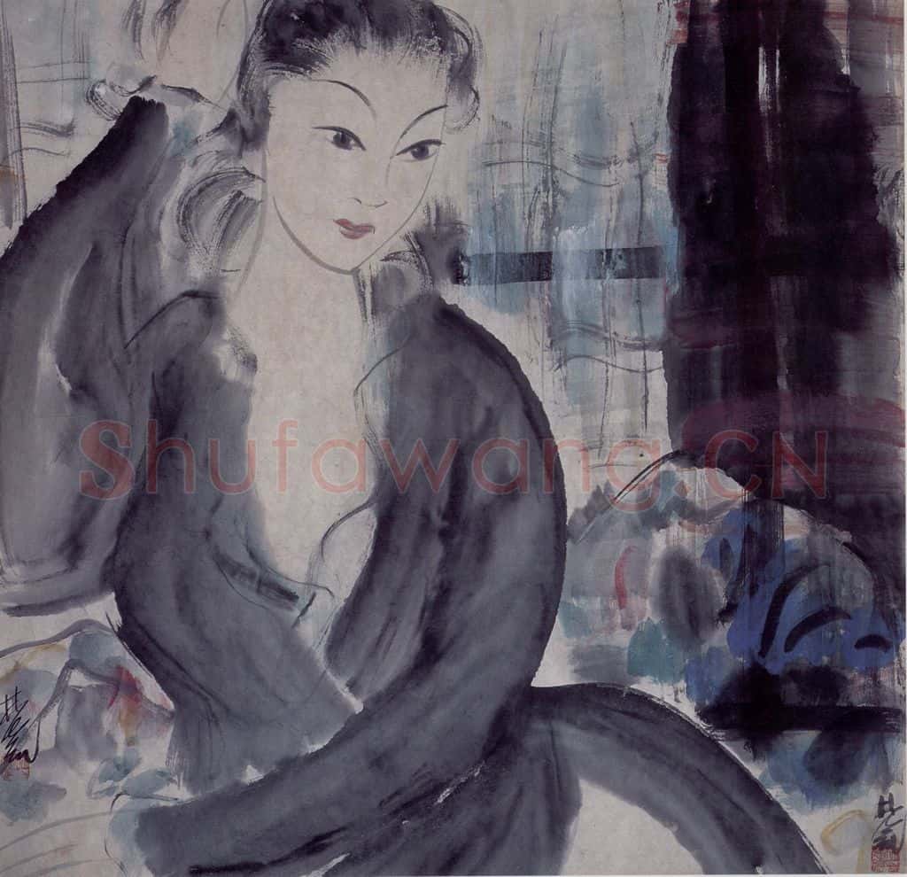 40年代 林风眠《女子》书画作品