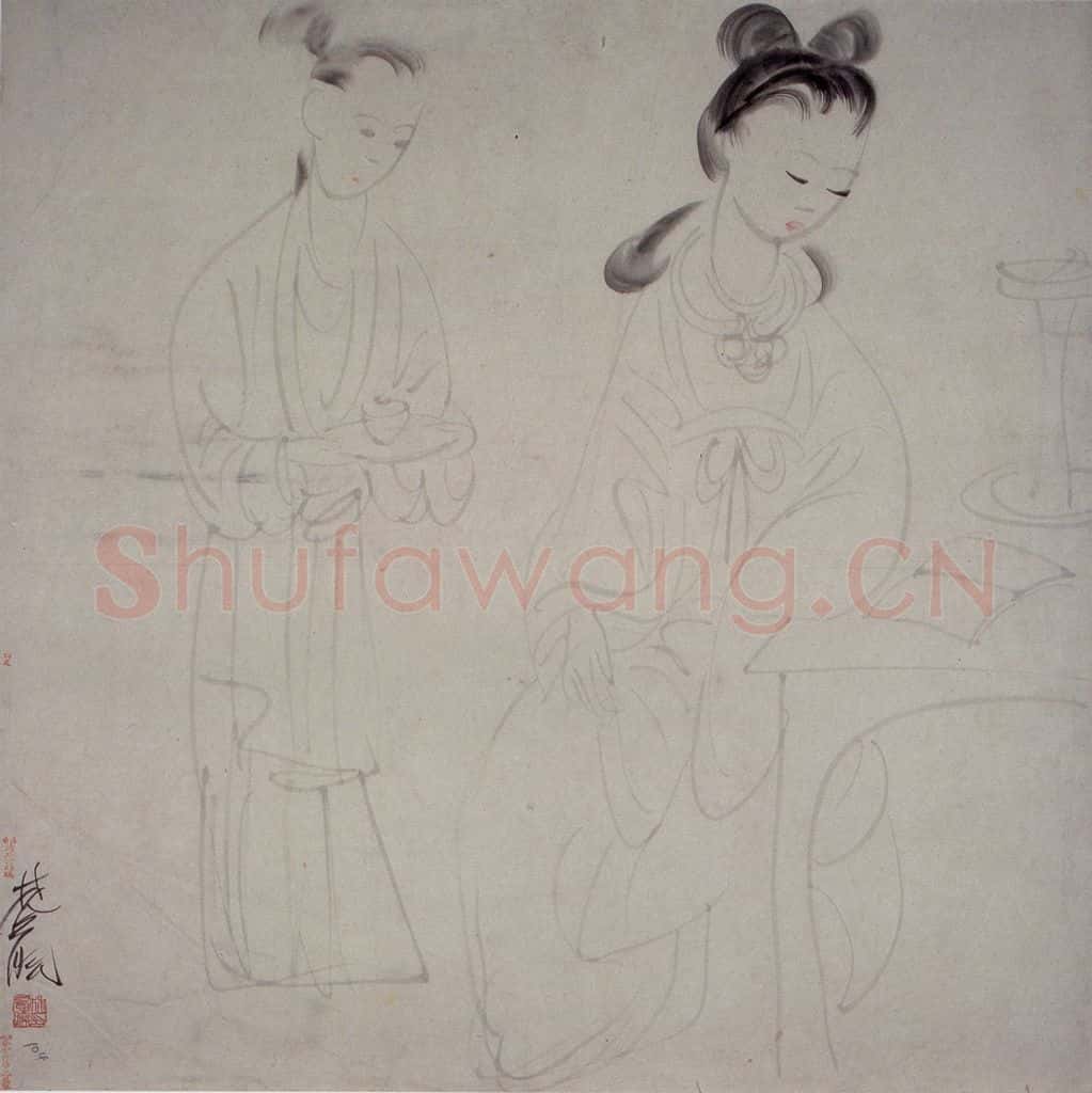 40年代 林风眠《仕女》书画作品