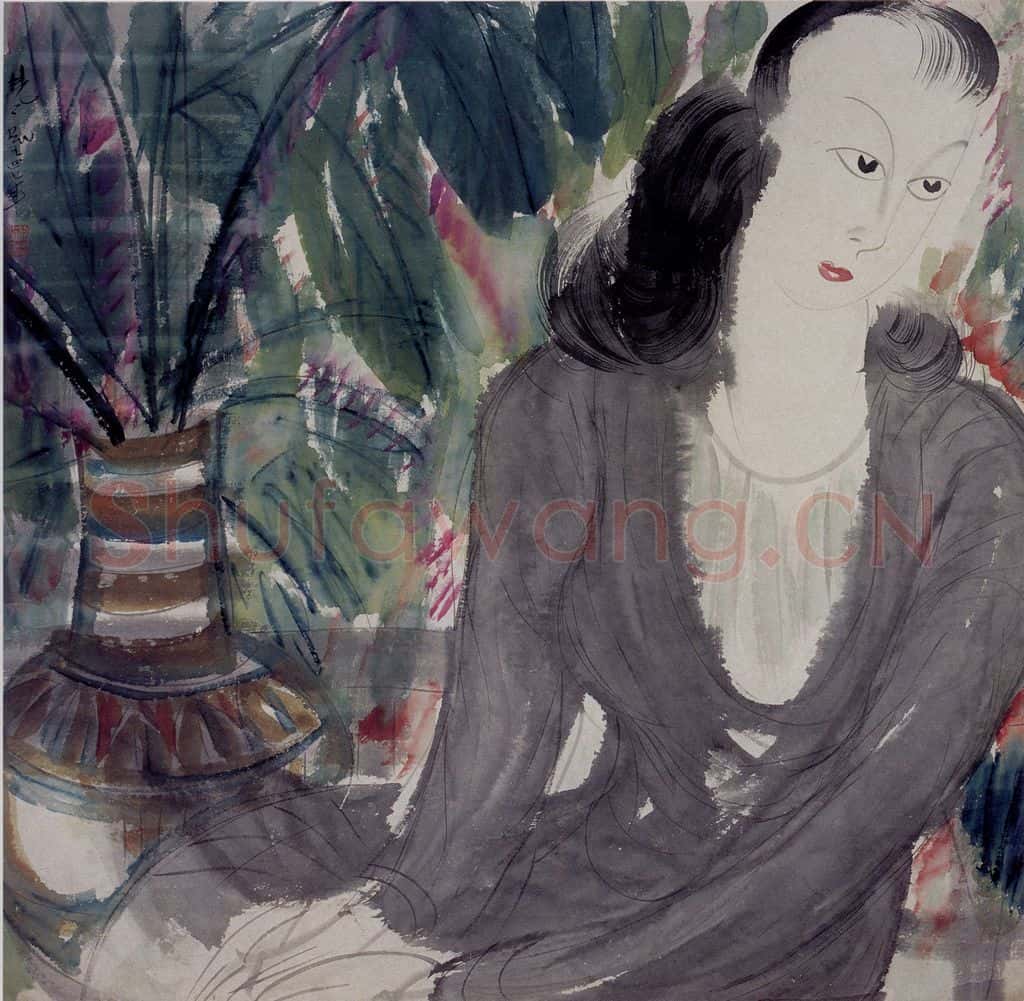40年代 林风眠《仕女》书画作品
