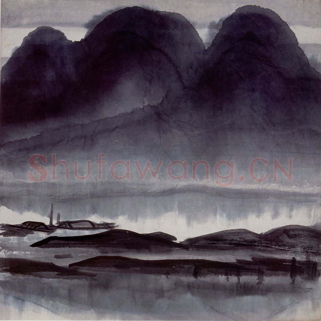 50年代 林风眠《江》书画作品