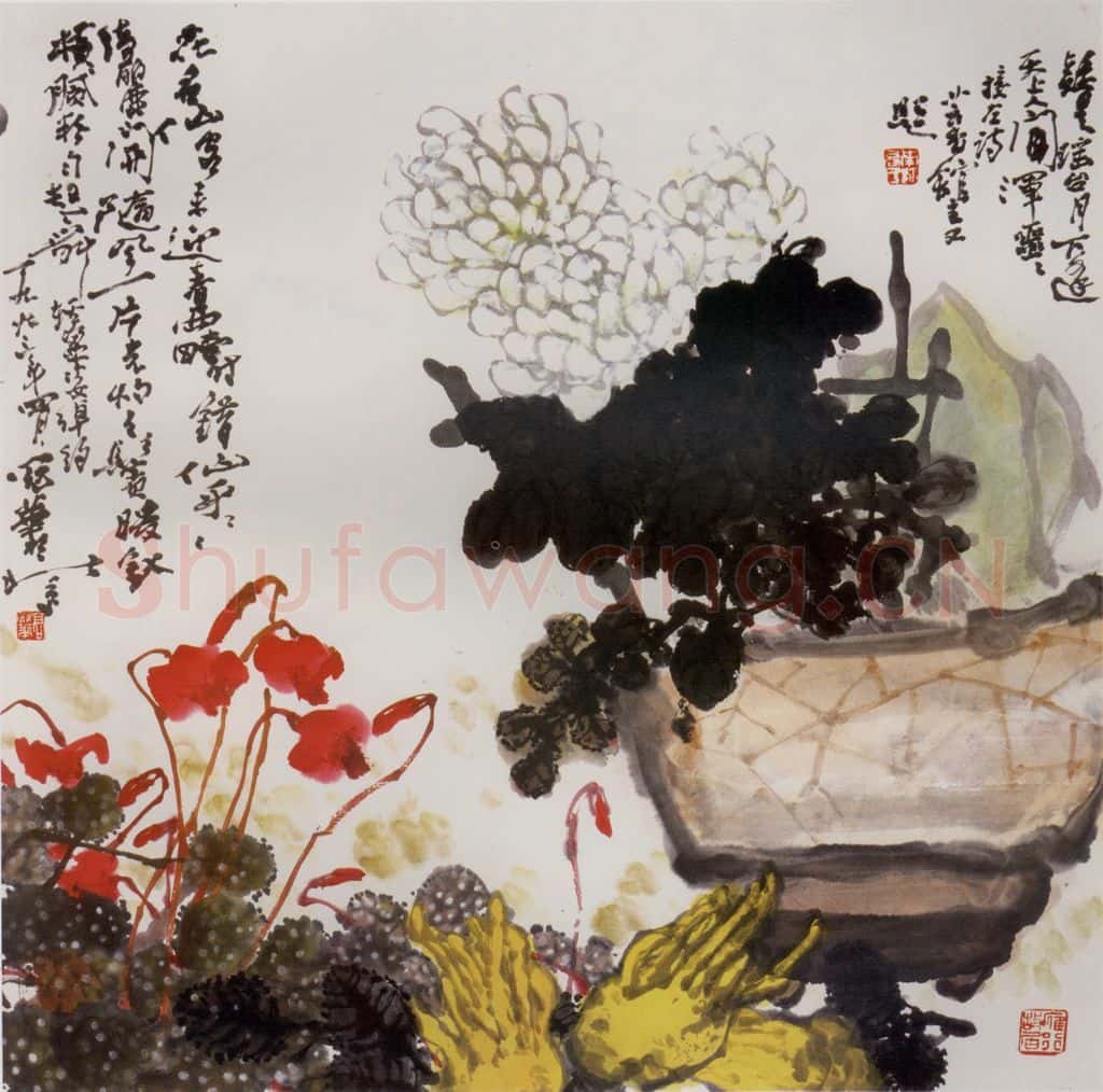 1993年 高冠华 疑是瑶台月下逢 书画作品