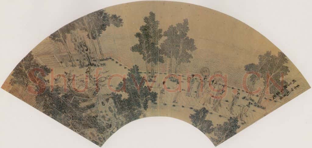 明 周臣《明皇游月宫图》书画作品