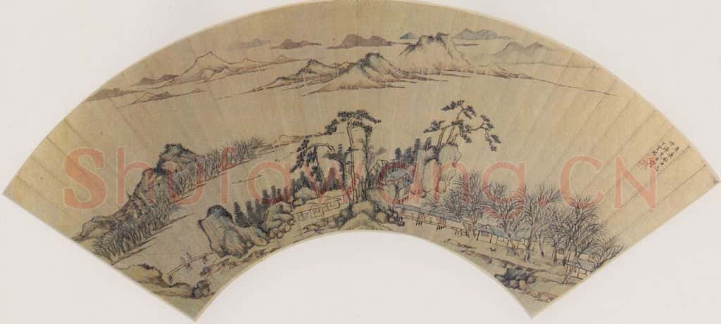 明 丁云鹏《春景山水图》书画作品