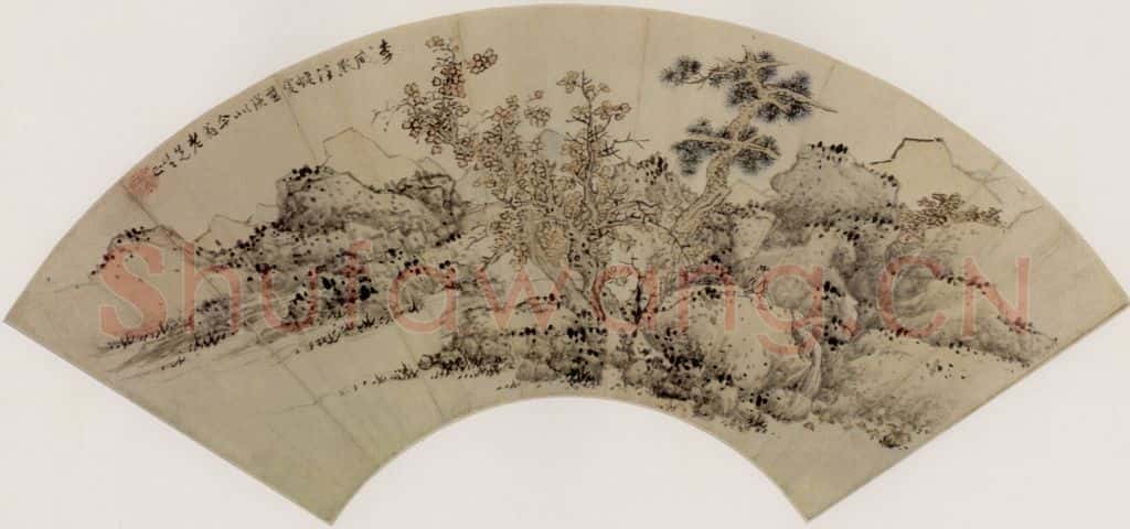 明 蓝瑛《秋景山水》书画作品