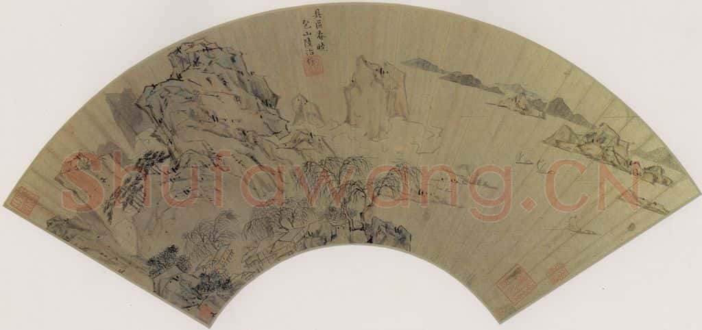 明 陆治《具区春晓图》书画作品