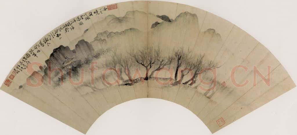 清 高其佩《春柳烟霭图》书画作品