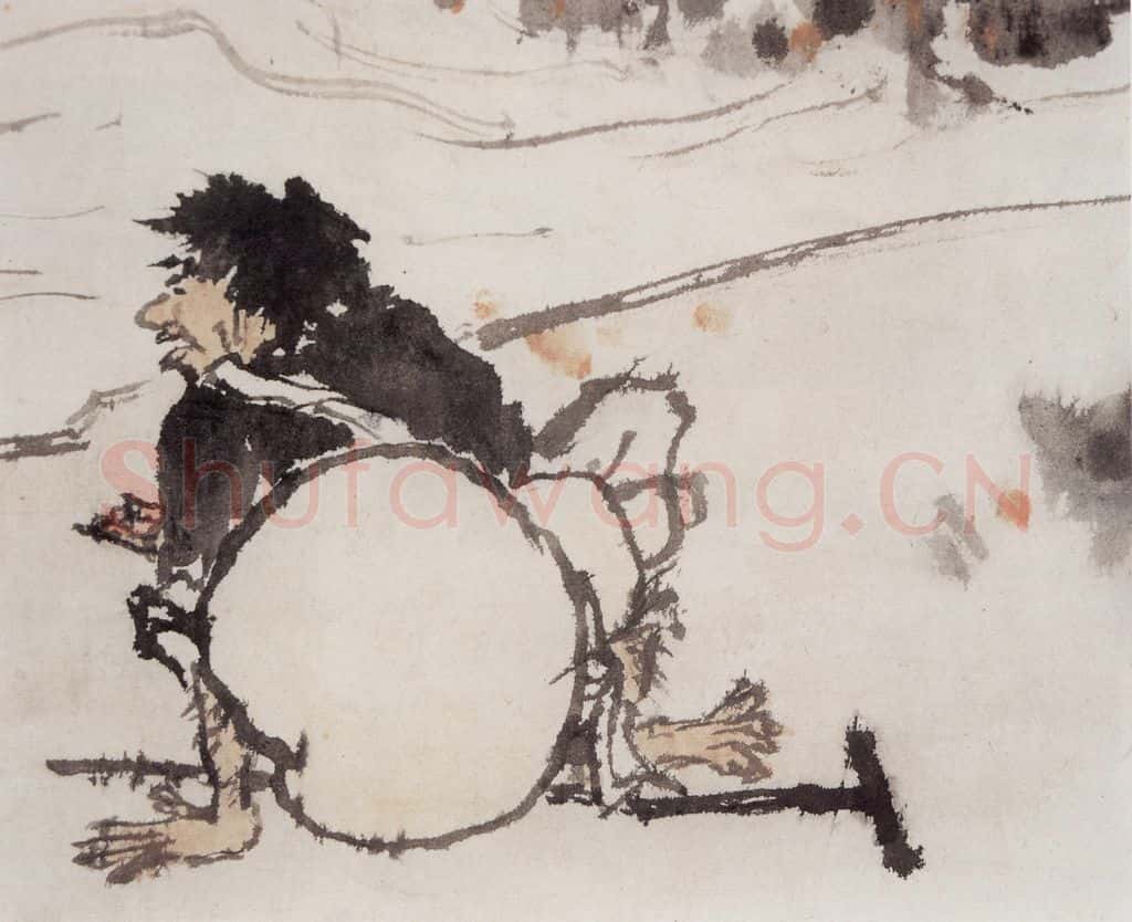1960年代 潘天寿《铁拐李图卷》书画作品