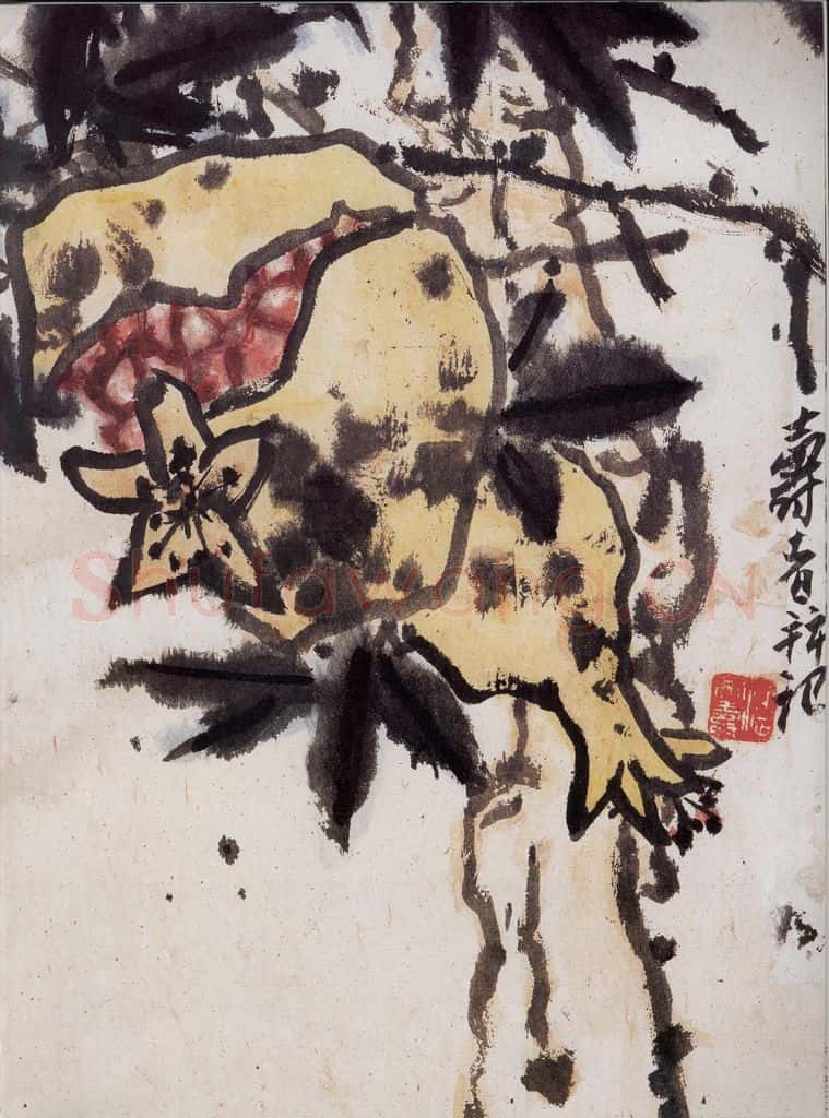 1960年代 潘天寿《石榴图轴》书画作品
