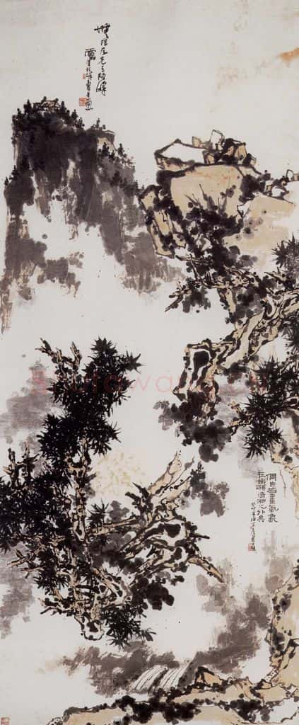 1963年 潘天寿《无限风光图轴》书画作品
