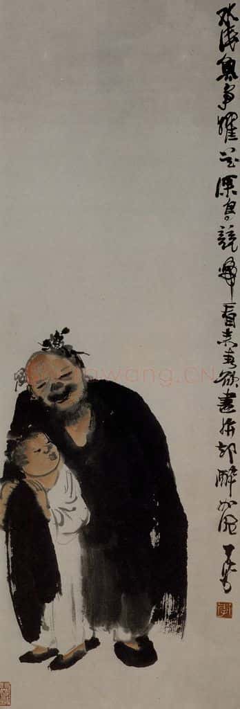  李可染《春社醉归》书画作品