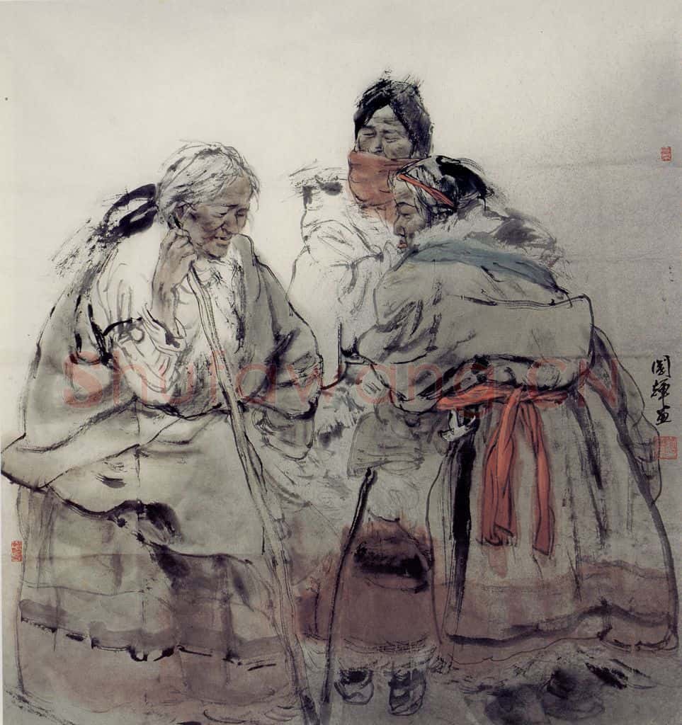 1991年 刘国辉《拉卜楞寺前》书画作品