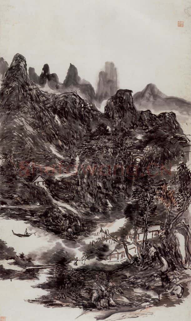  黄宾虹《岭云初晴》书画作品