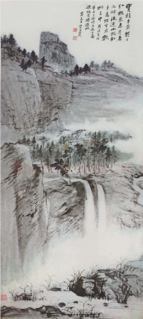 张大千《宝积寺忆旧》书画作品