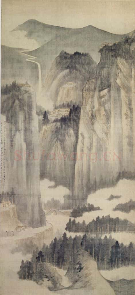  张大千《深壑寻幽》书画作品