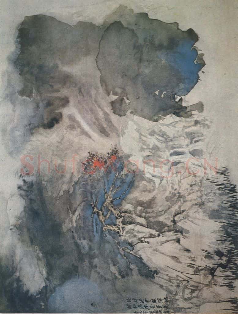 张大千《过云开锦绣》书画作品