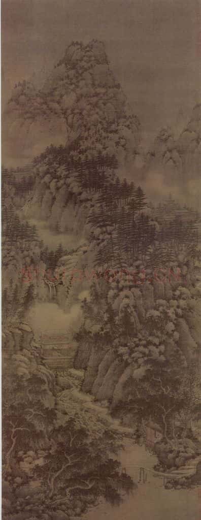 北宋 巨然 万壑松风图轴 书画作品