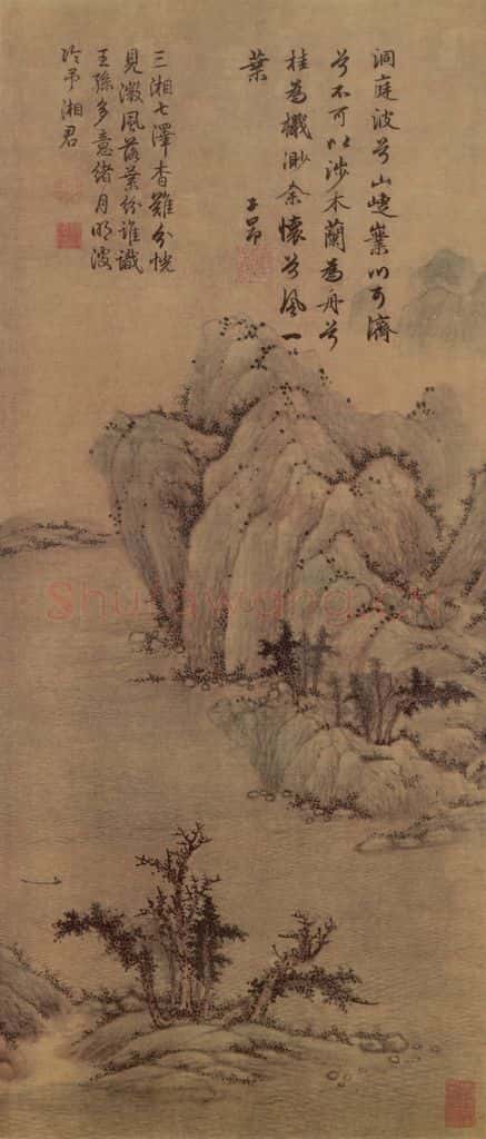 元 赵孟頫 洞庭东山图轴 书画作品