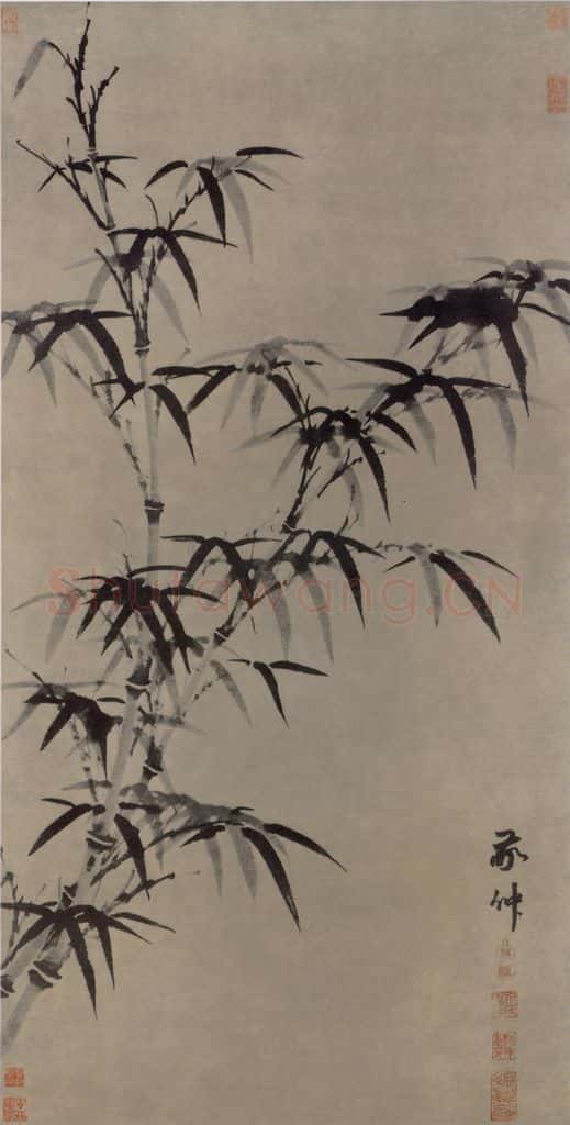 元 柯九思 墨竹图轴 书画作品