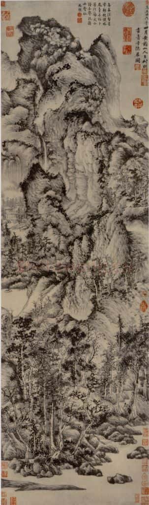 元 王蒙 青卞隐居图轴 书画作品
