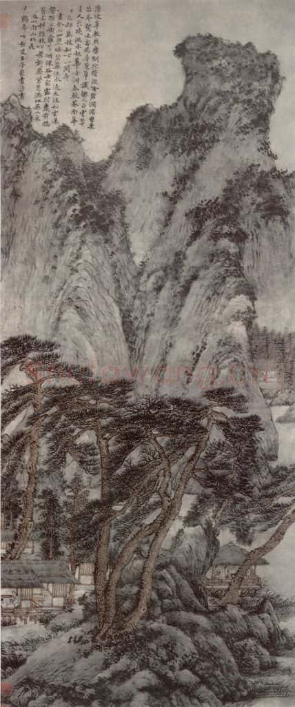 元 王蒙 春山读书图轴 书画作品