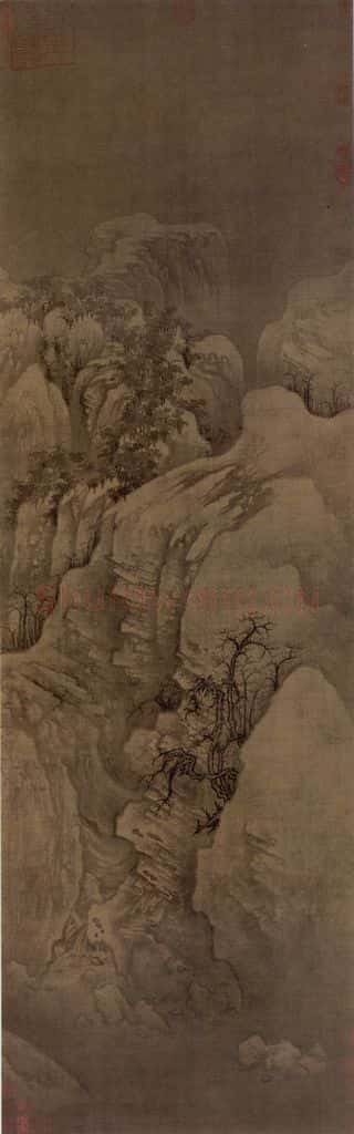 南宋 李迪 雪树寒禽图轴 书画作品