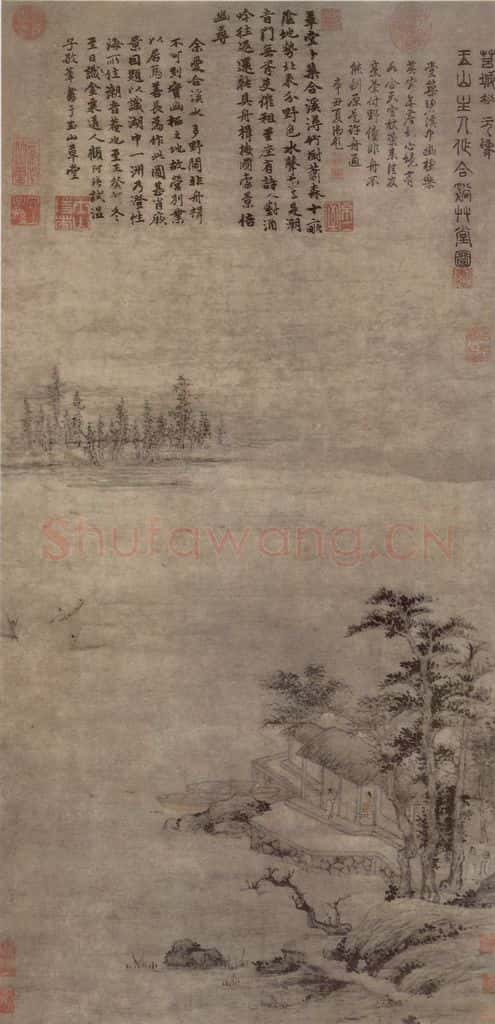 元 赵原 合溪草堂图轴 书画作品